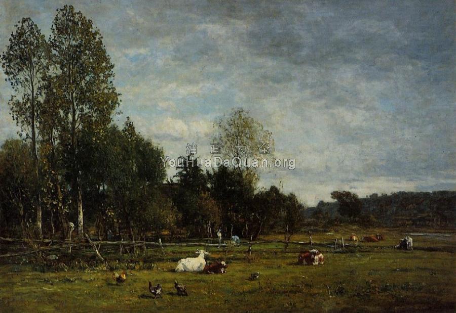 Landscape near Honfleur - 尤金·布丹